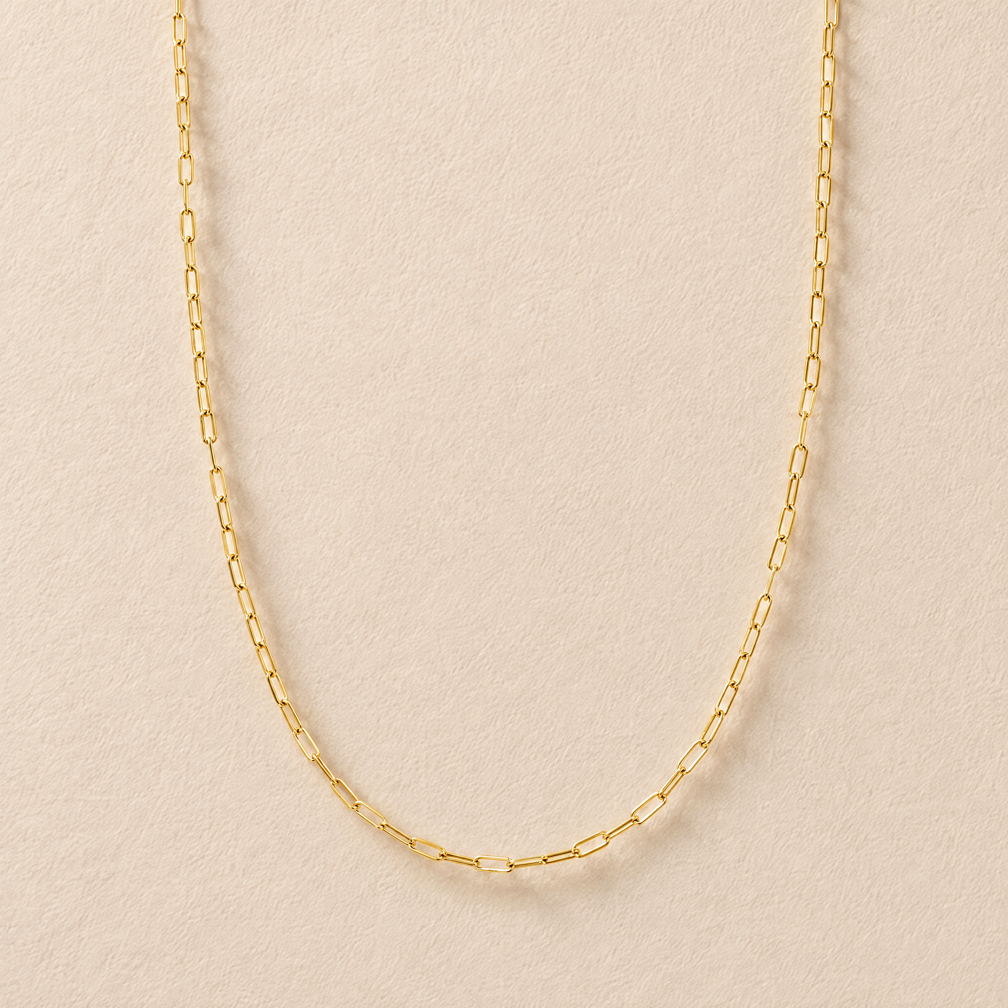 14k Thin 1.5MM Paper Clip Necklace