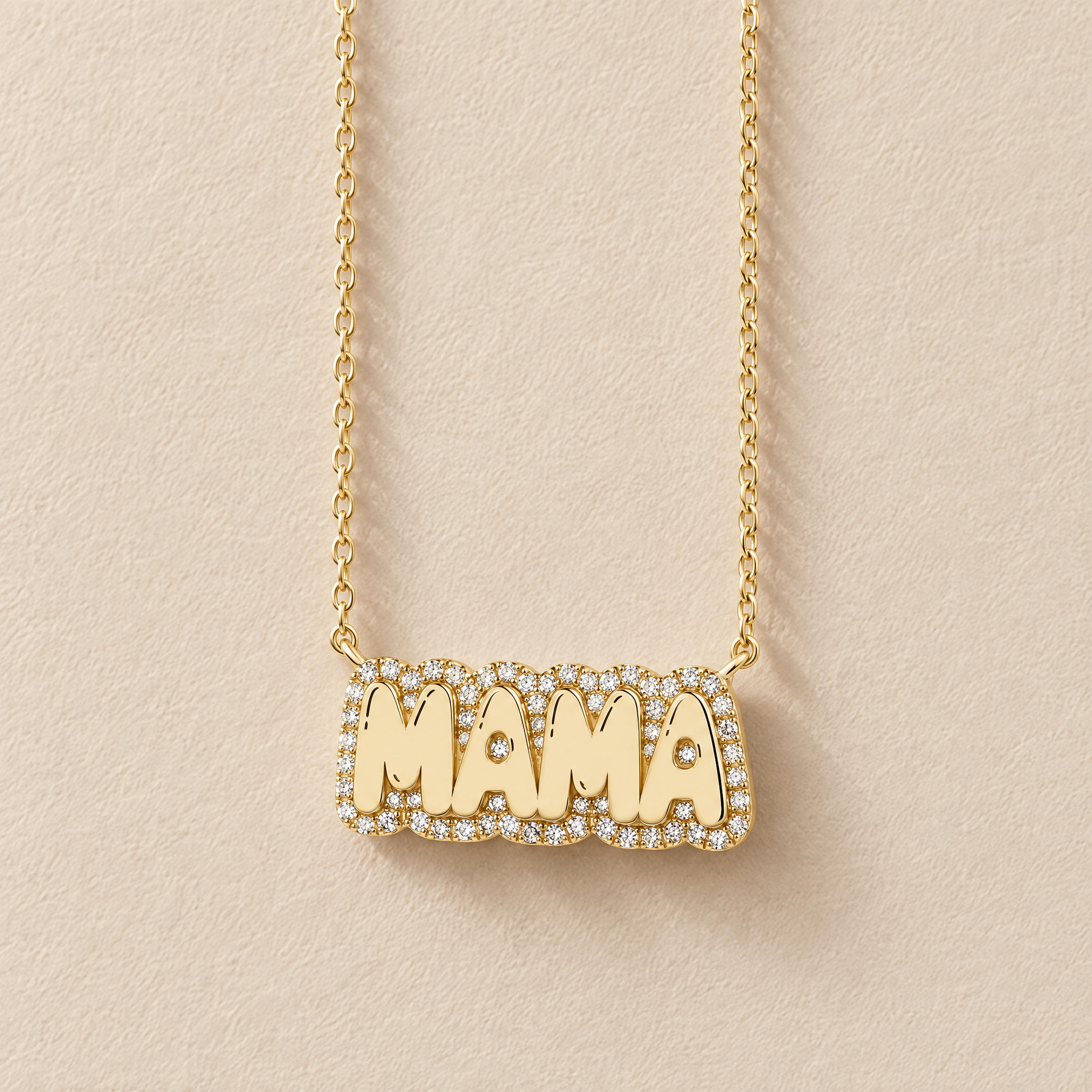Diamond Outline Bubble Name Necklace