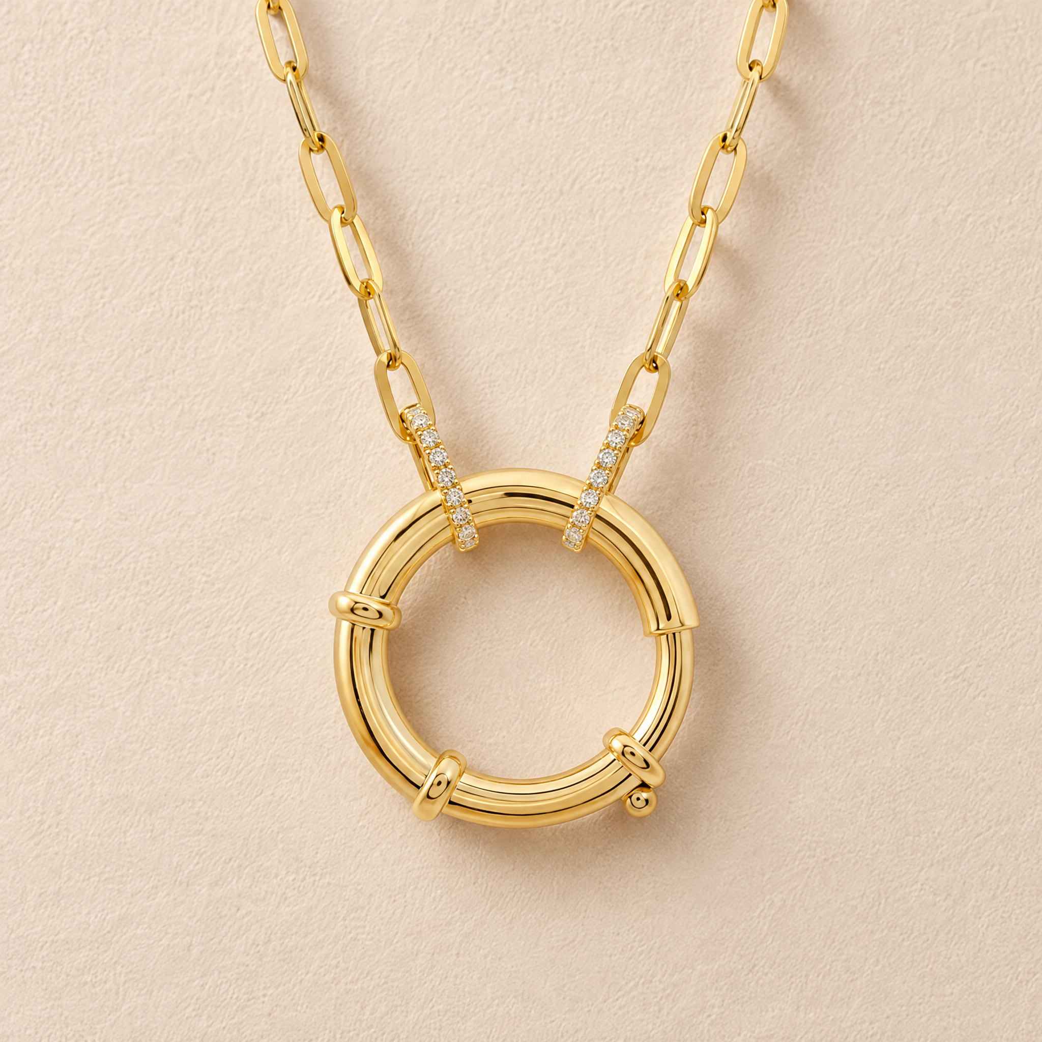 Large Spring Clasp Link Chain Necklace