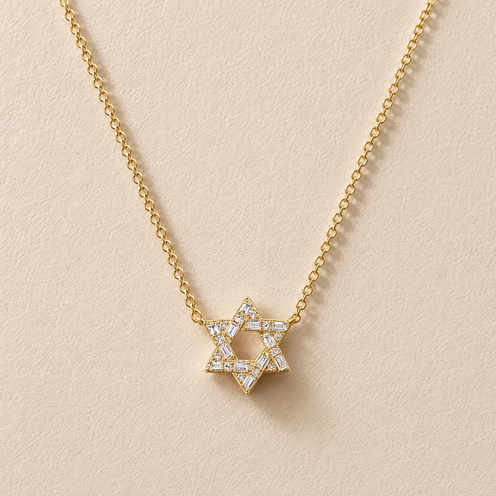 Baguettes Star of David Necklace