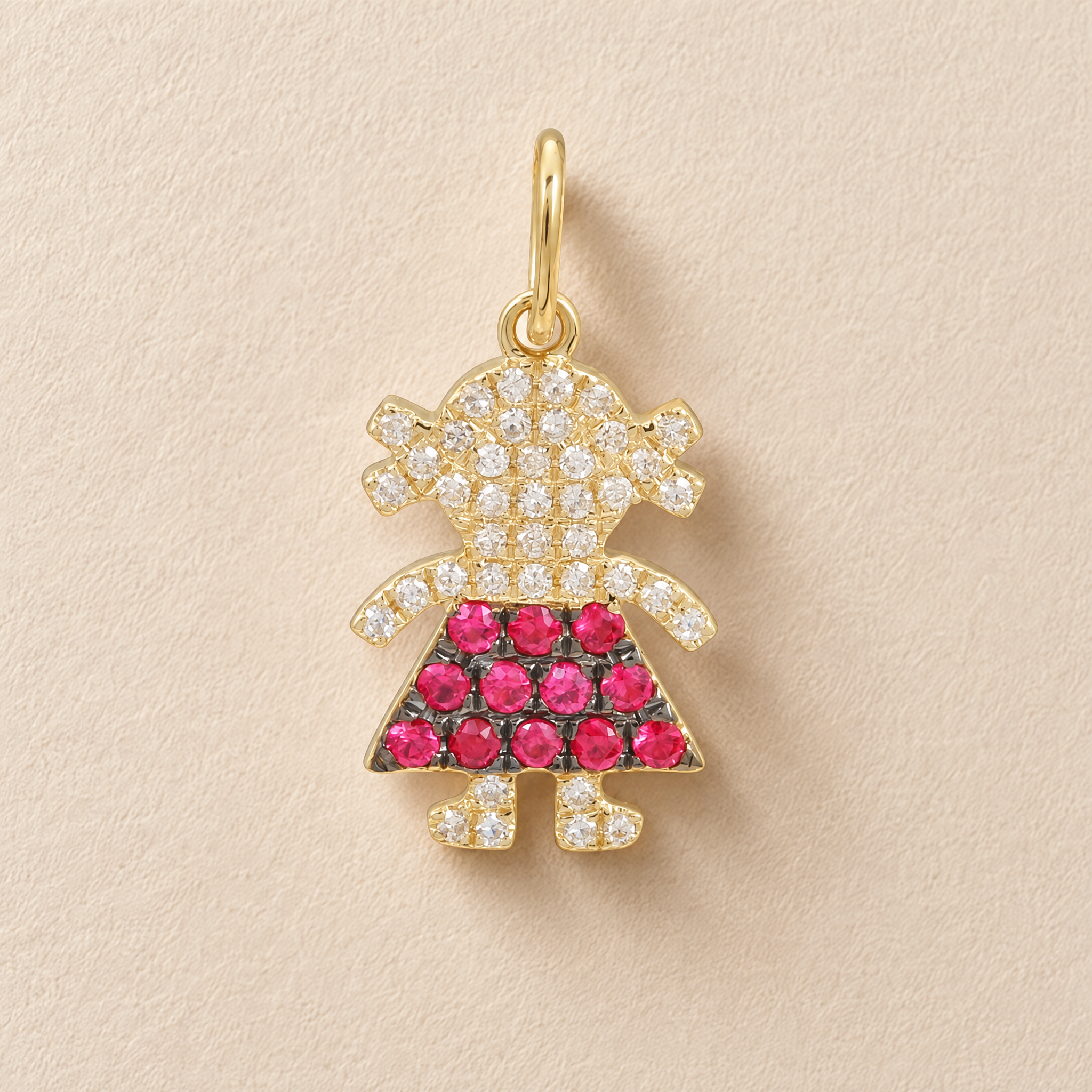 Ruby Diamond Girl Charm