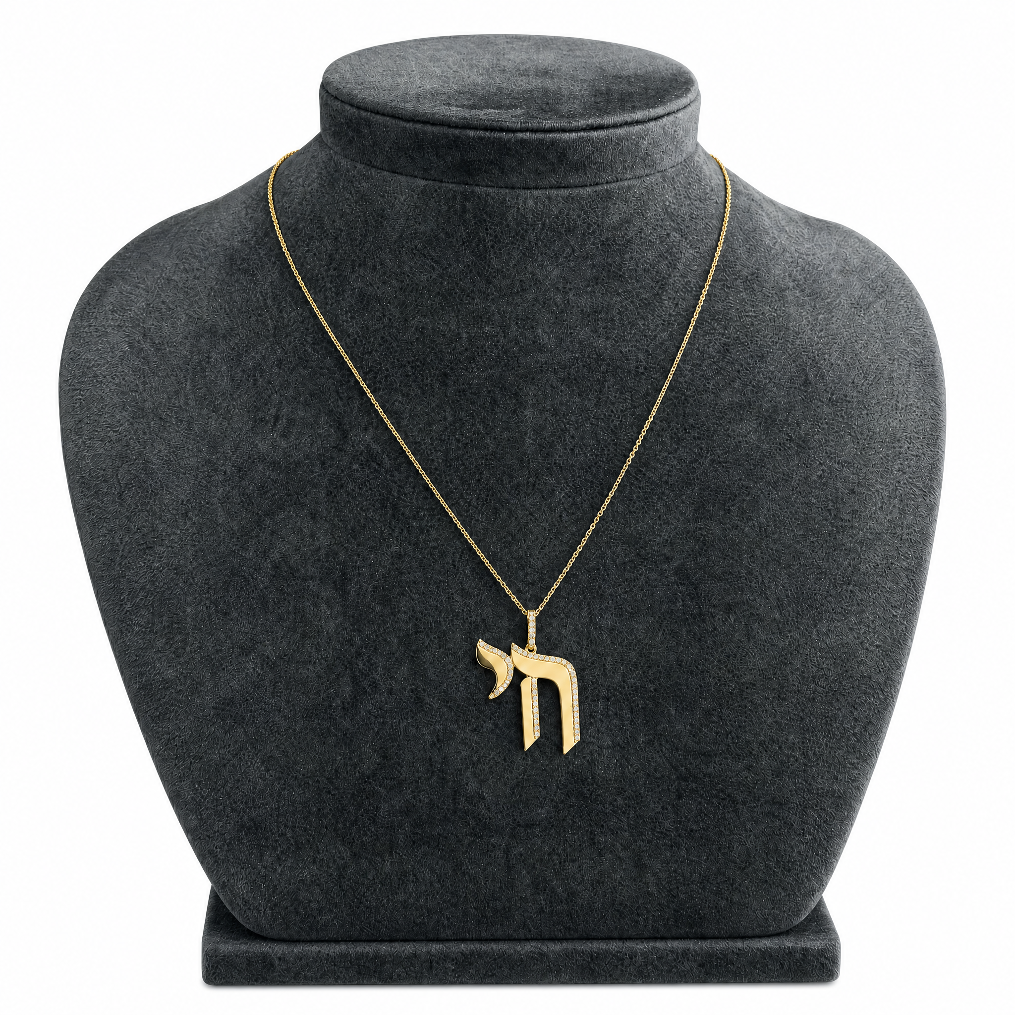 Natural Diamond Chai Pendant Necklace