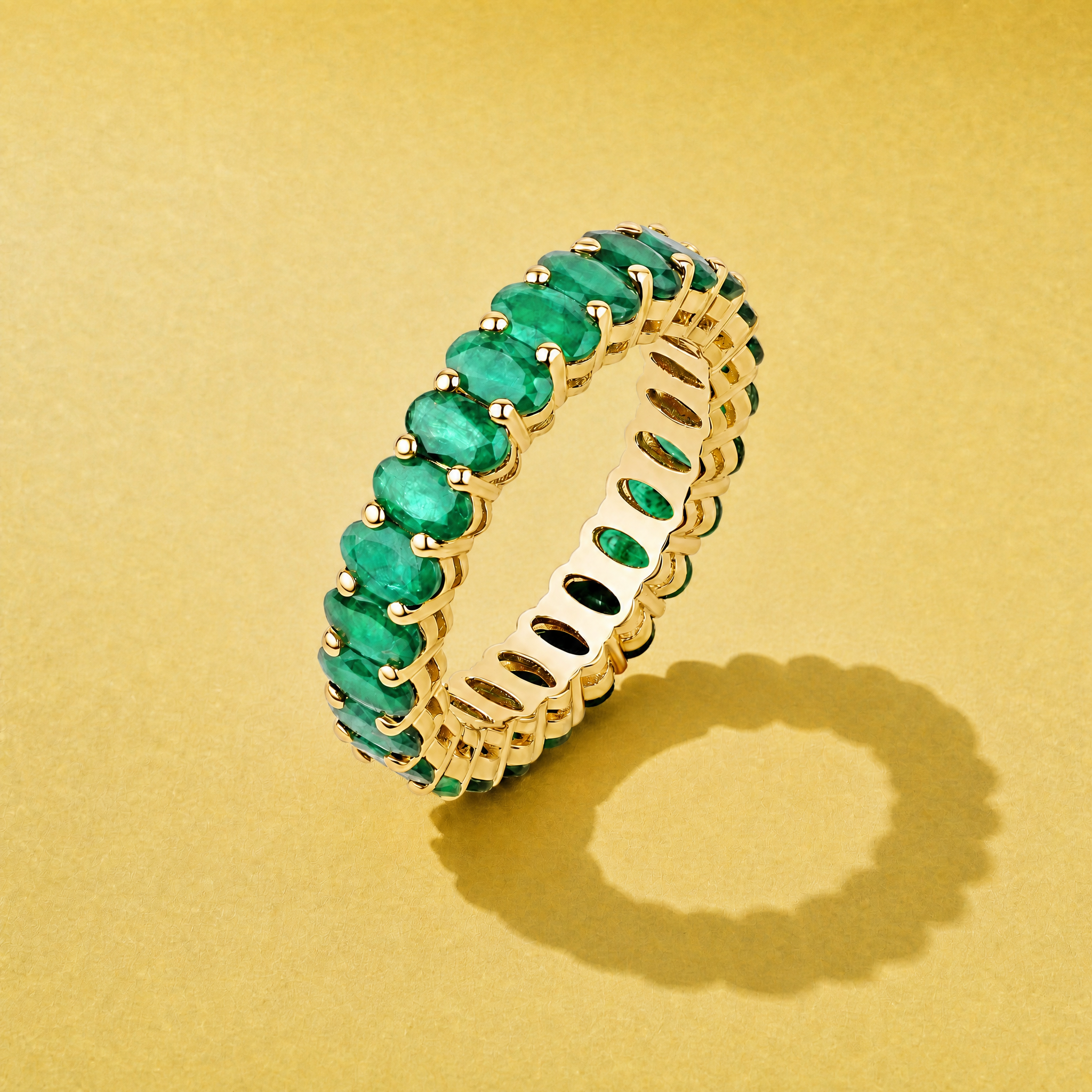 Oval Cut Emerald Eternity Ring