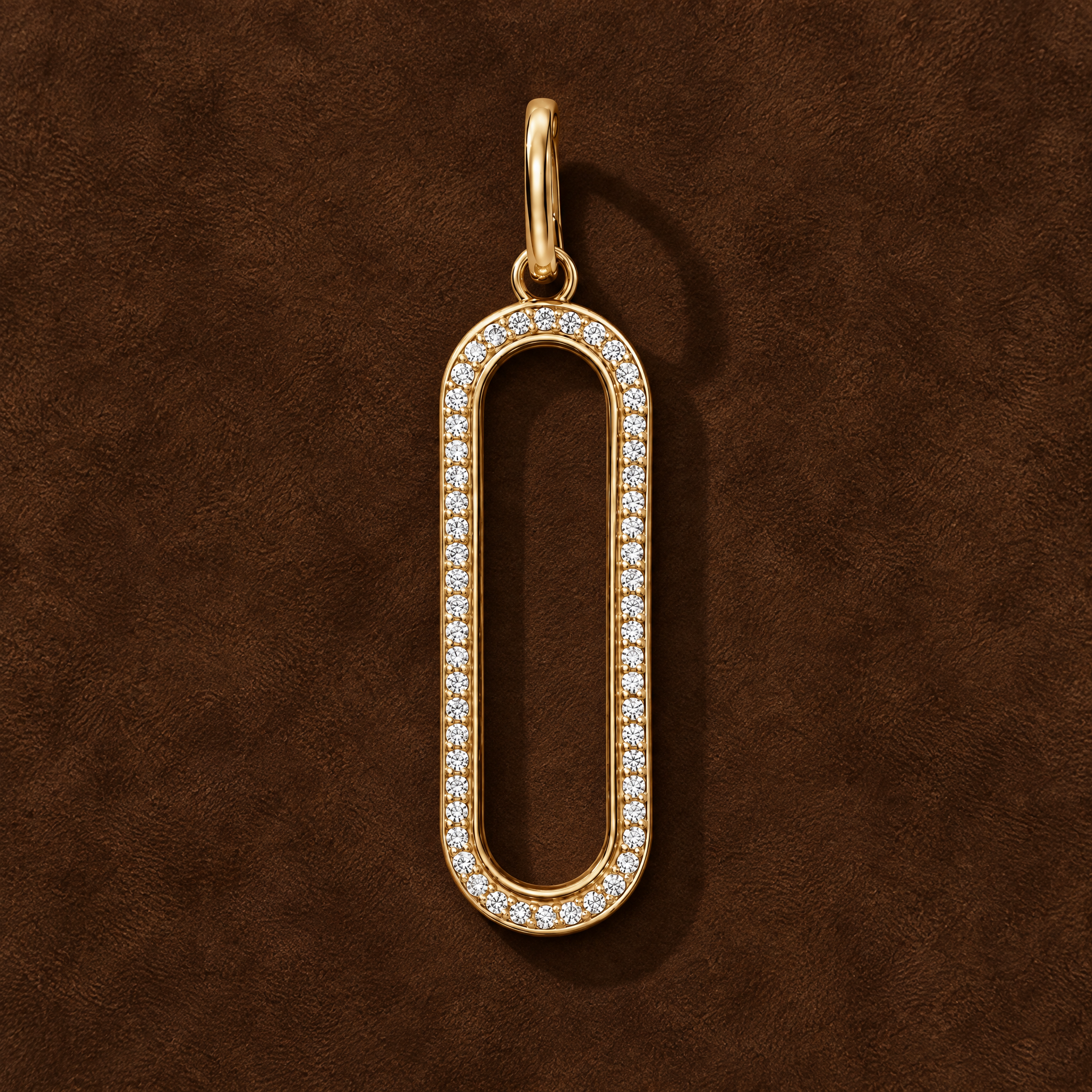 Diamond Oval Glass Charm Locket