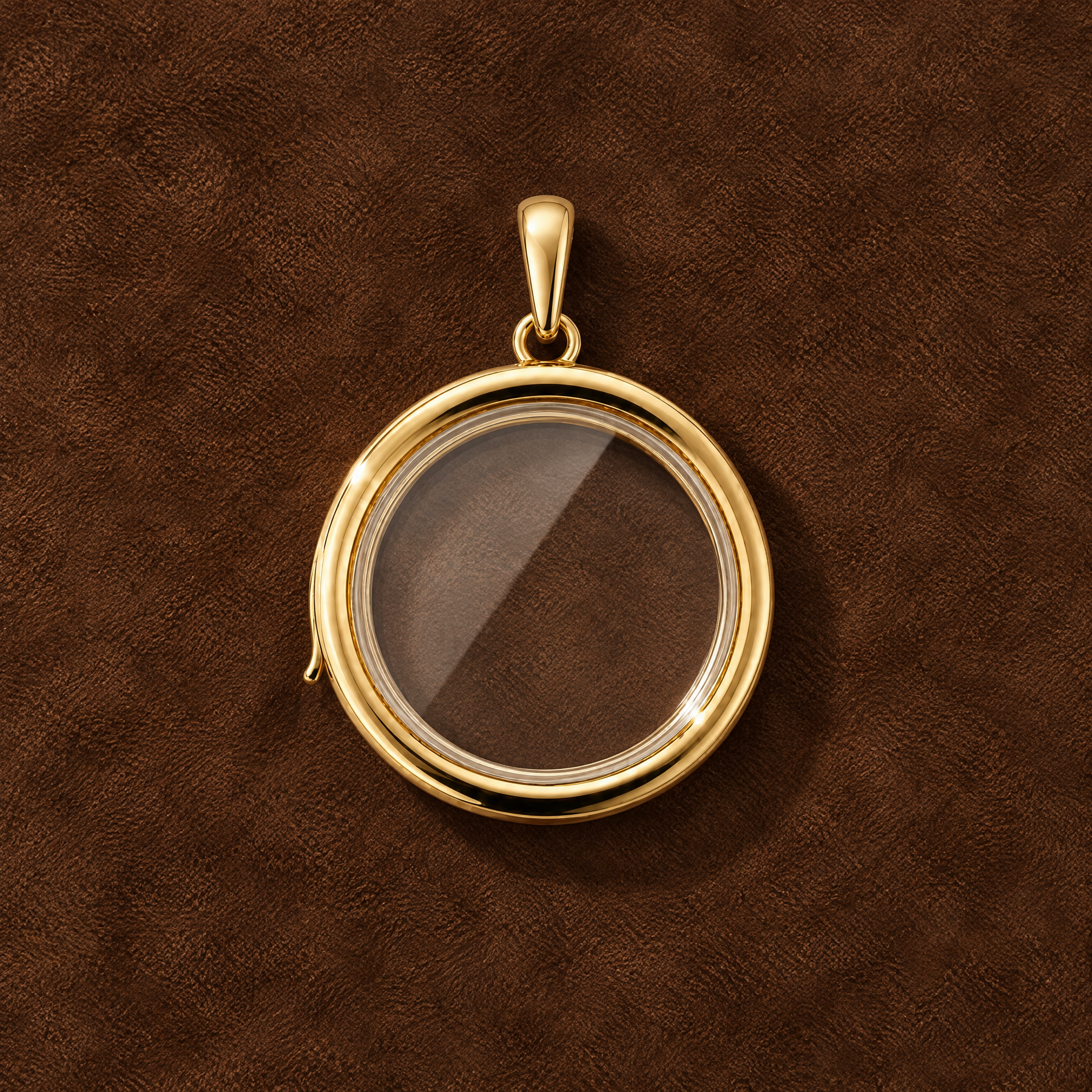 Gold Round Glass Charm Locket