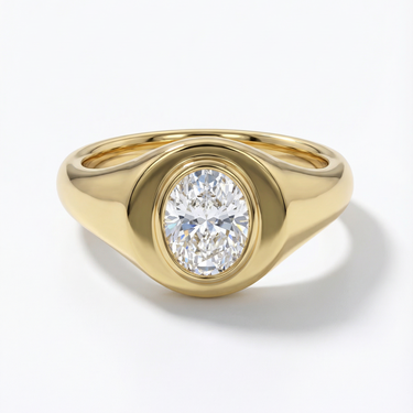 Oval Shape Statement Signet Ring