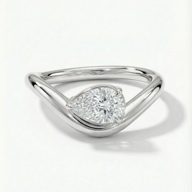 1.15ct Pear Wave Lab Diamond Ring