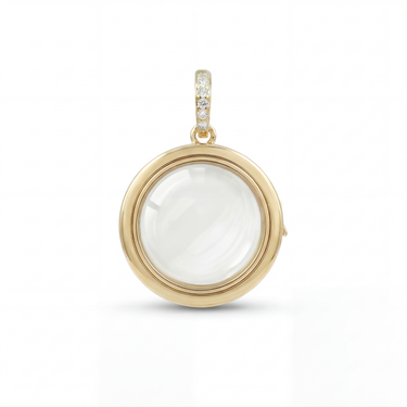 Gold Round Glass Charm Locket