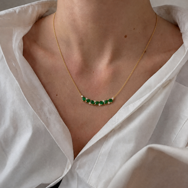 Emerald and Natural Diamond Necklace