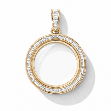 Charlotte Lab Diamond Round Glass Charm Locket