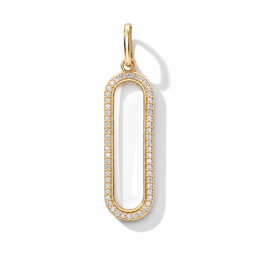 Diamond Oval Glass Charm Locket