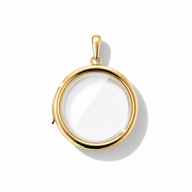 Gold Round Glass Charm Locket