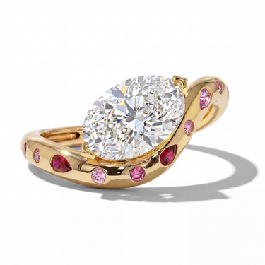 3.04ct Oval Lab Diamond Twist Ring (IGI Certified)