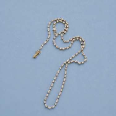 Gold Round + Pear Diamond Pattern Tennis (Lab)