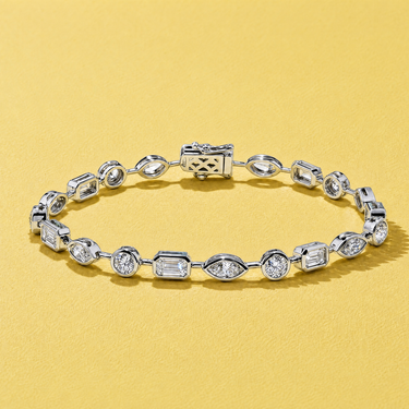 The White Concha Tennis Bracelet - Lab Diamonds