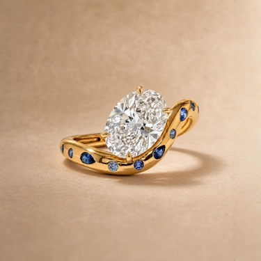 3.01ct Oval Lab Diamond Inlay Ring (IGI Certified)