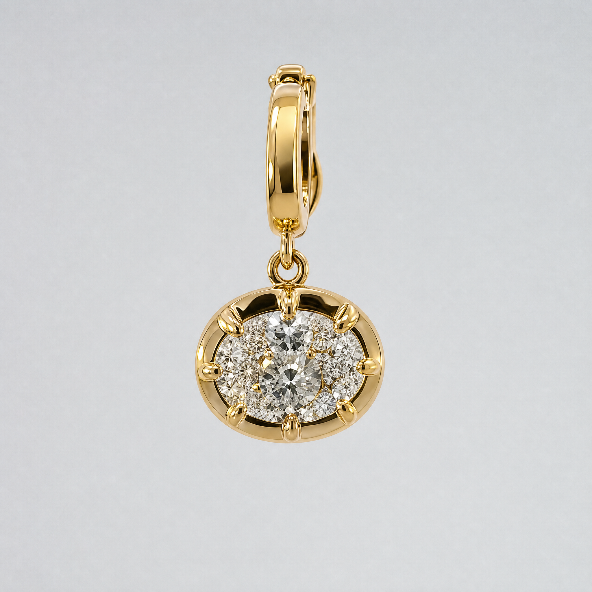 1ct Oval Diamond Charm / Yellow Gold