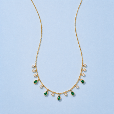 Emerald Diamond Necklace (Natural)