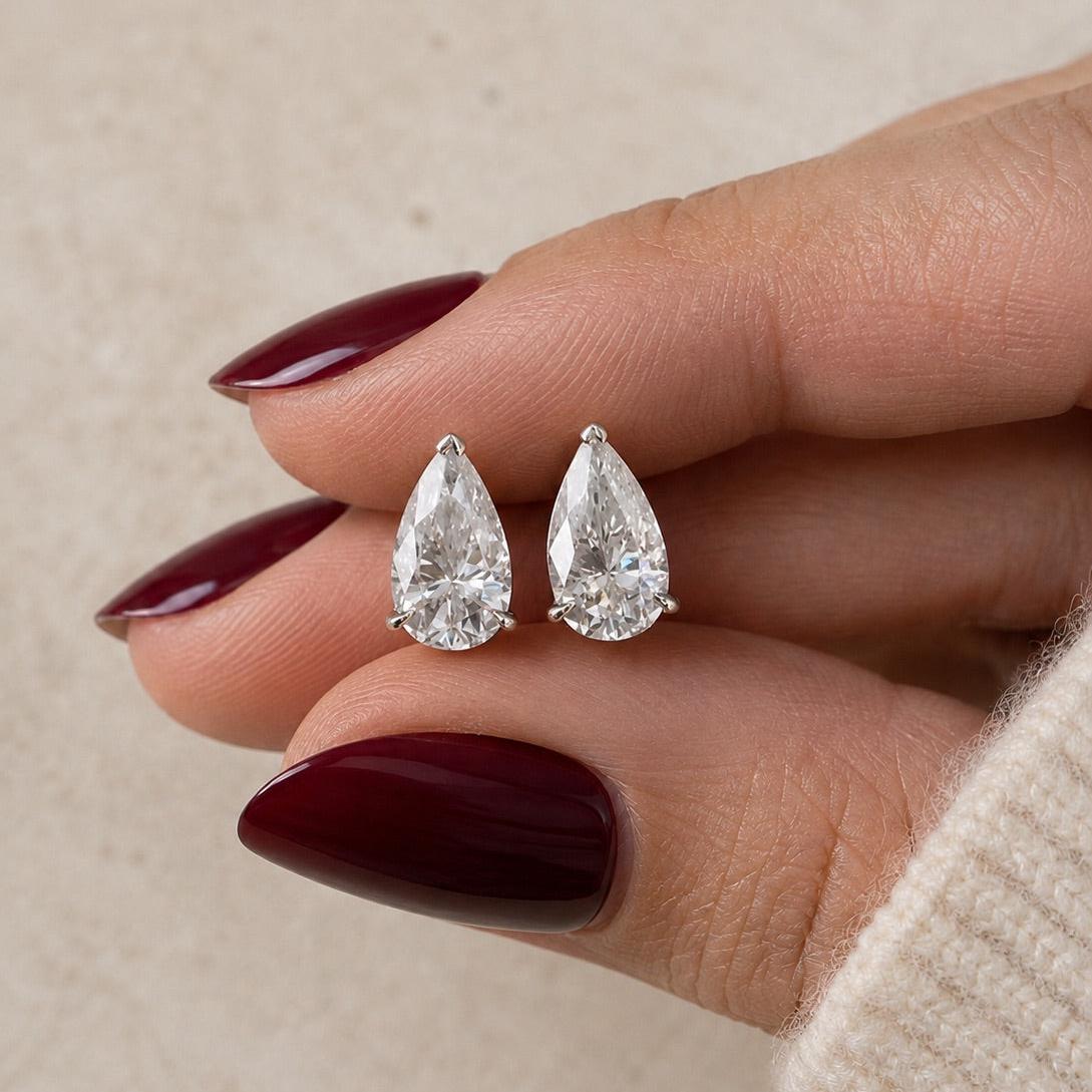 6ctw Lab Diamond Pear Studs