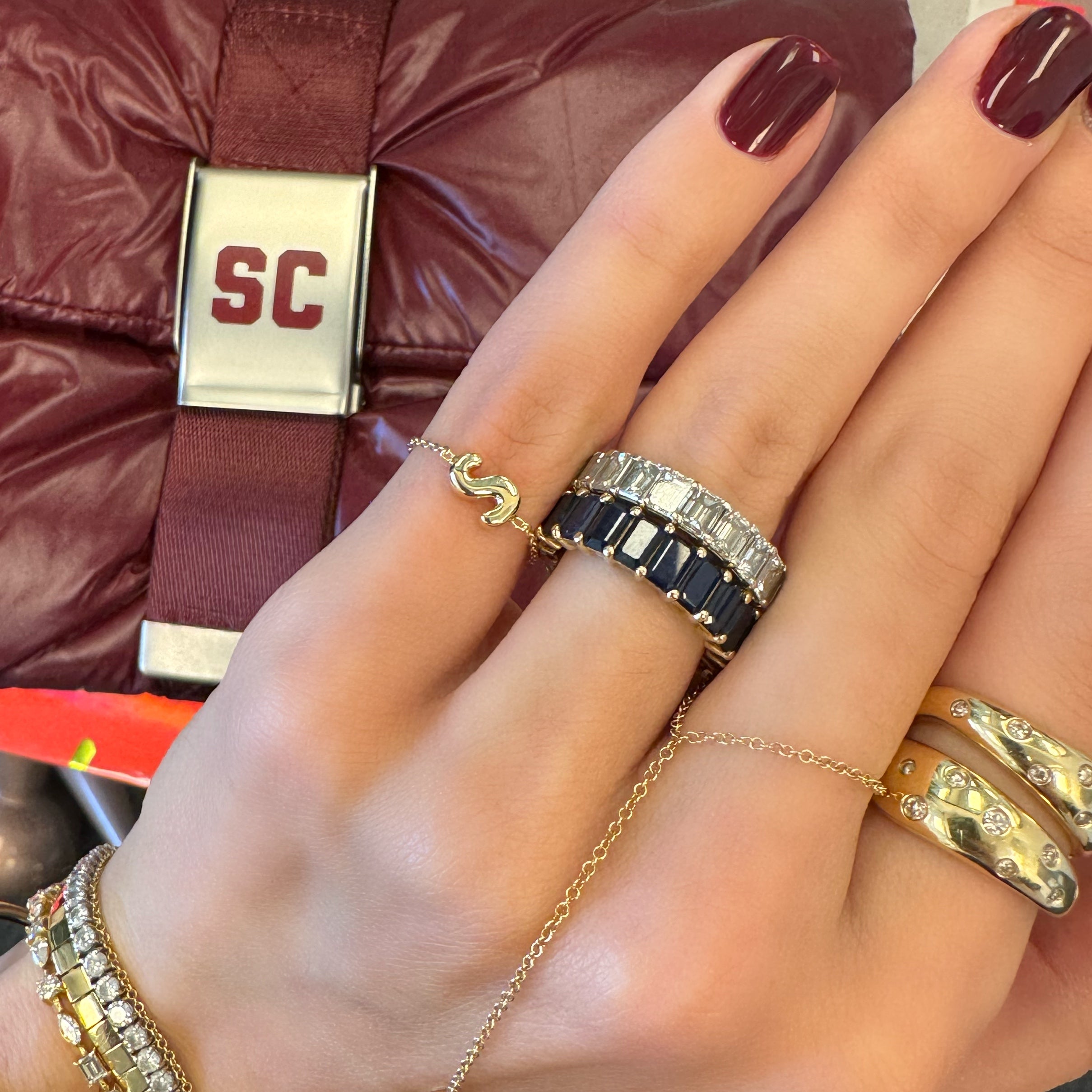 Initial on sale chain ring