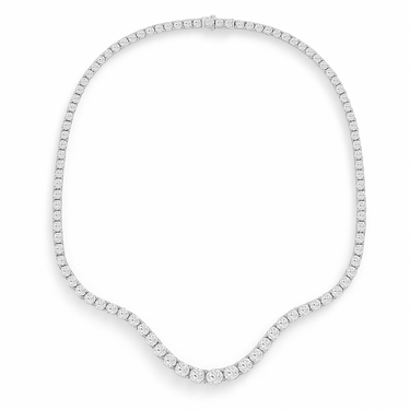 Wavy Riviera Lab Diamond Tennis Necklace
