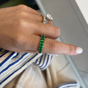 Oval Cut Emerald Eternity Ring