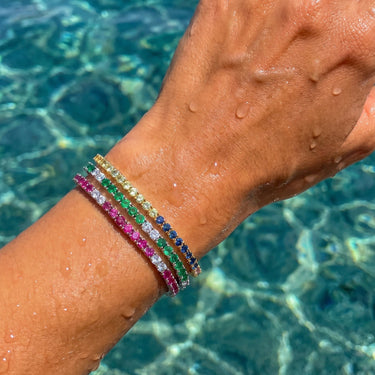 Gemstone Tennis Bracelet (18k Natural)