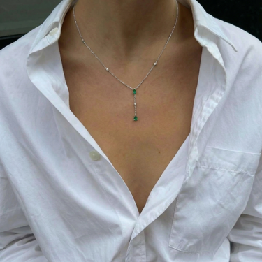 Natural Emerald Lariat