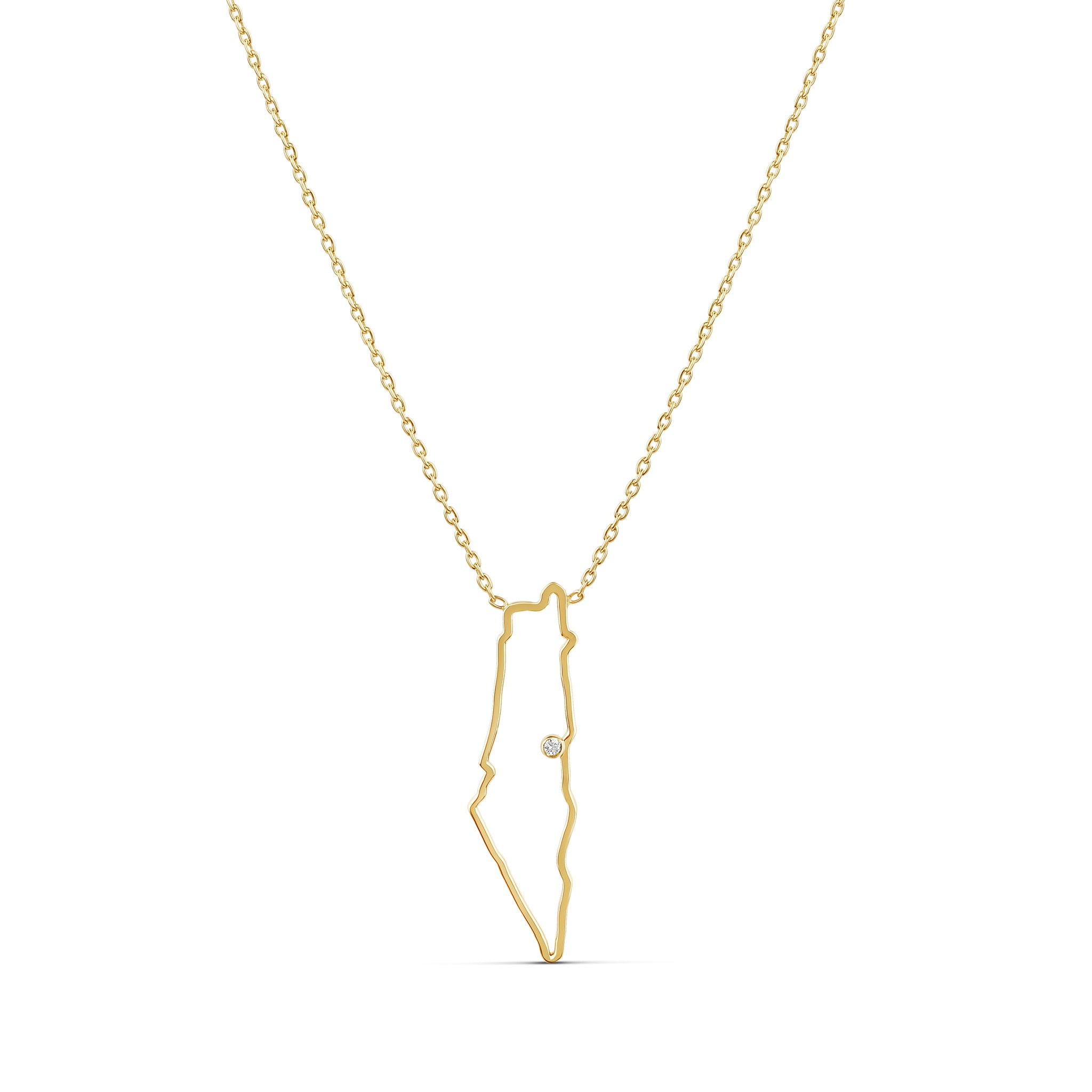 Cutout Map with Diamond Bezel