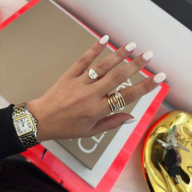 Pear Cut Wave Lab Diamond Ring - IGI Certified