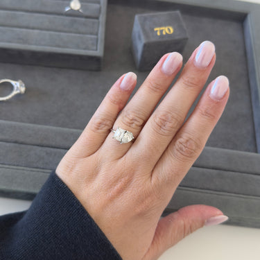 2.34ct Toi et Moi Lab Grown Diamonds on Thin Solid Band Ring - IGI Certified