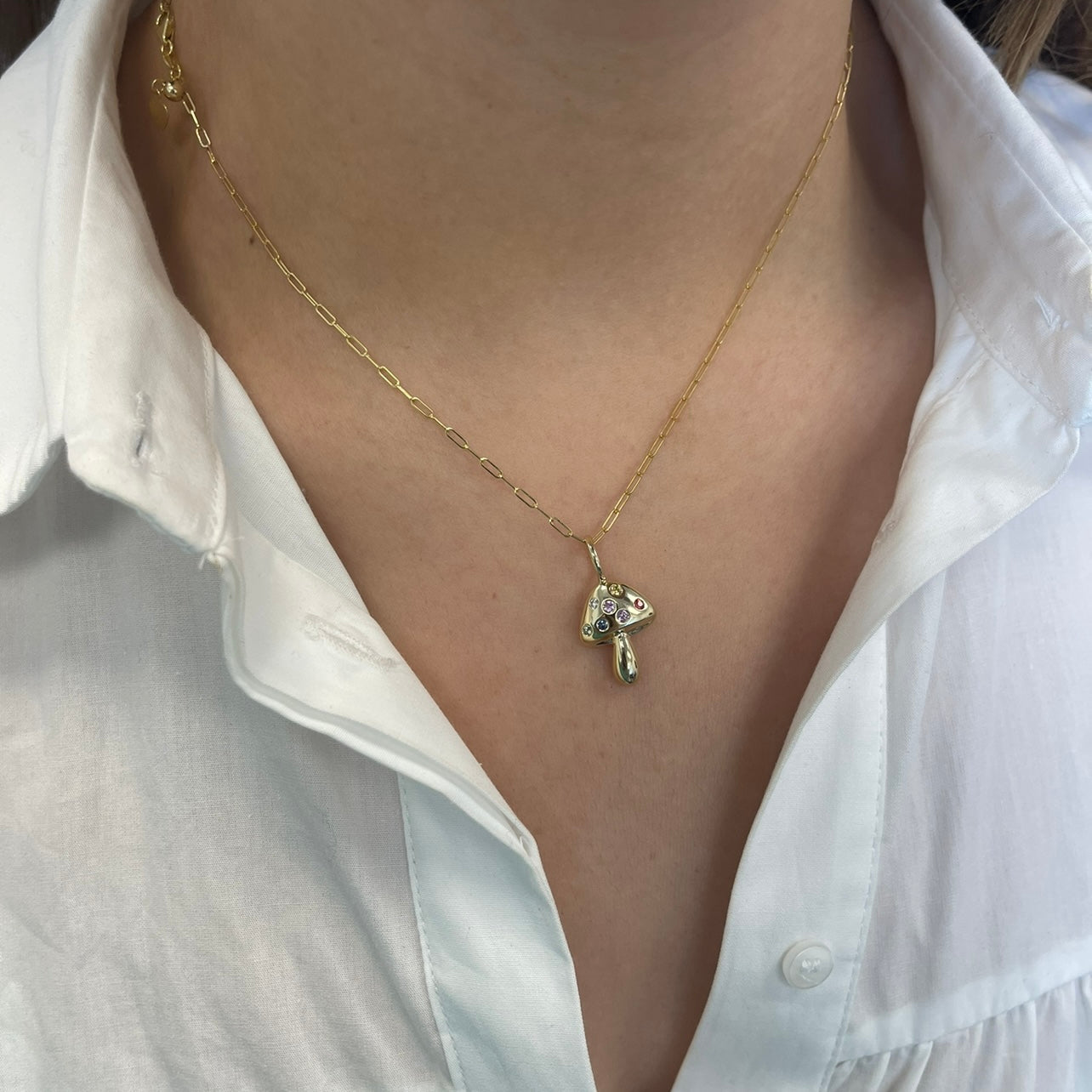 - Gemstones Mushroom Charm -