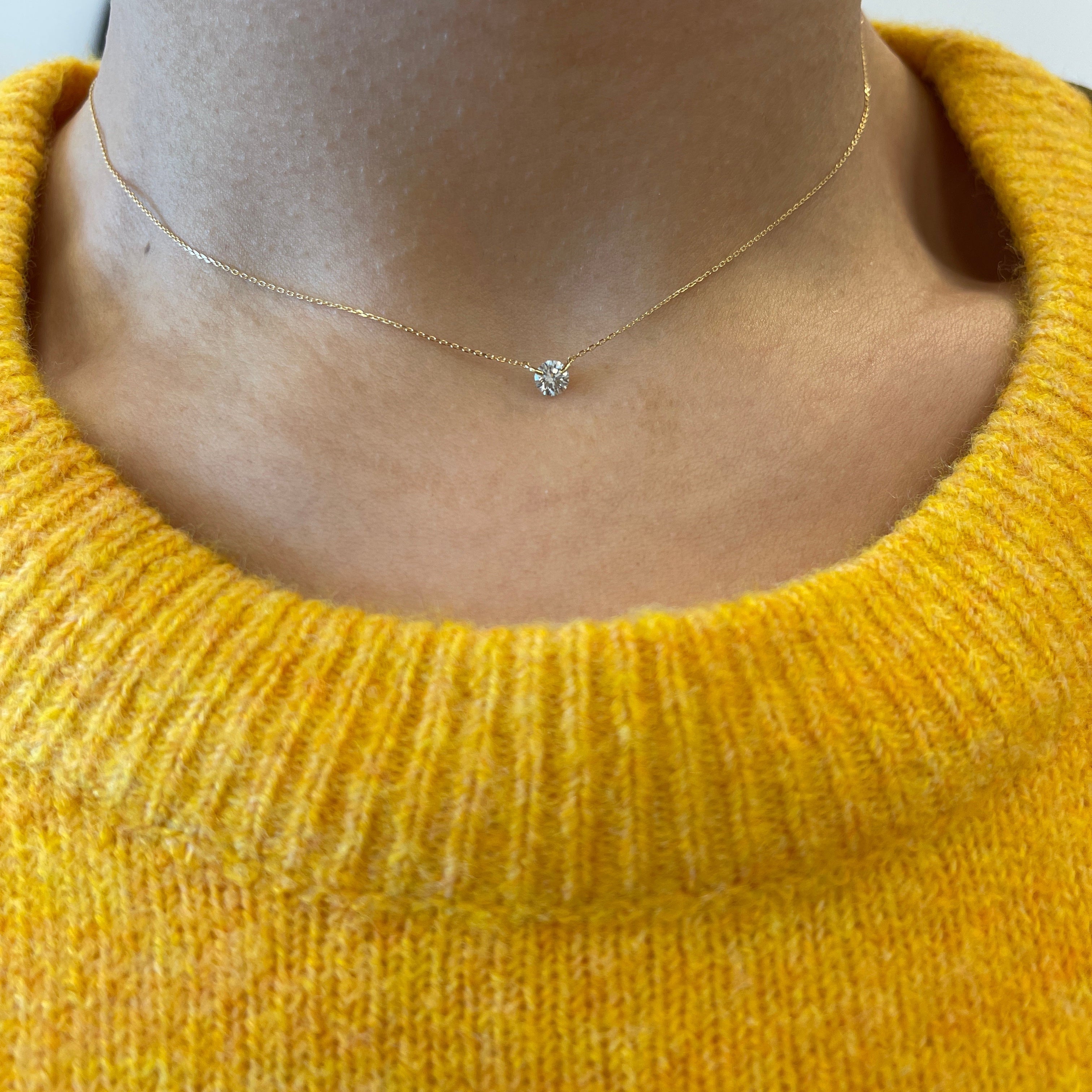 - 0.3ct Floating Diamond Solitaire Necklace -