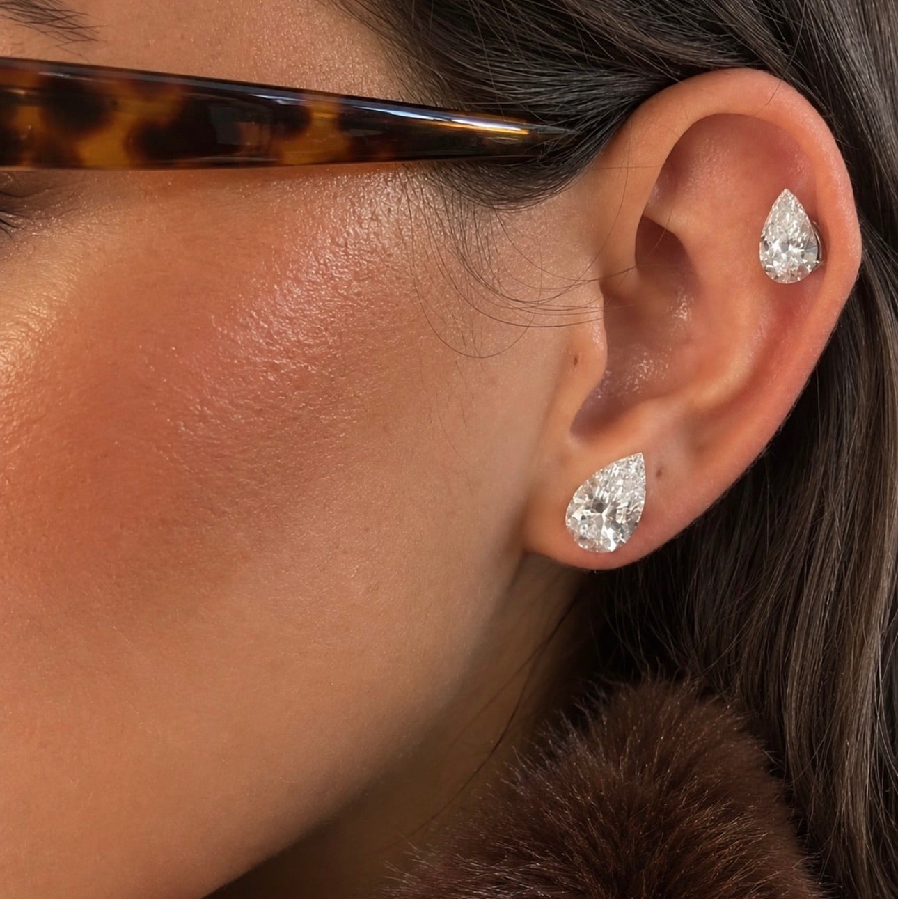 6ctw Lab Diamond Pear Studs
