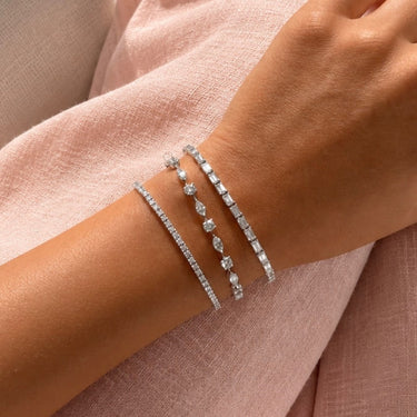 5.18ct Marquise+Round Tennis Bracelet - Lab Diamonds