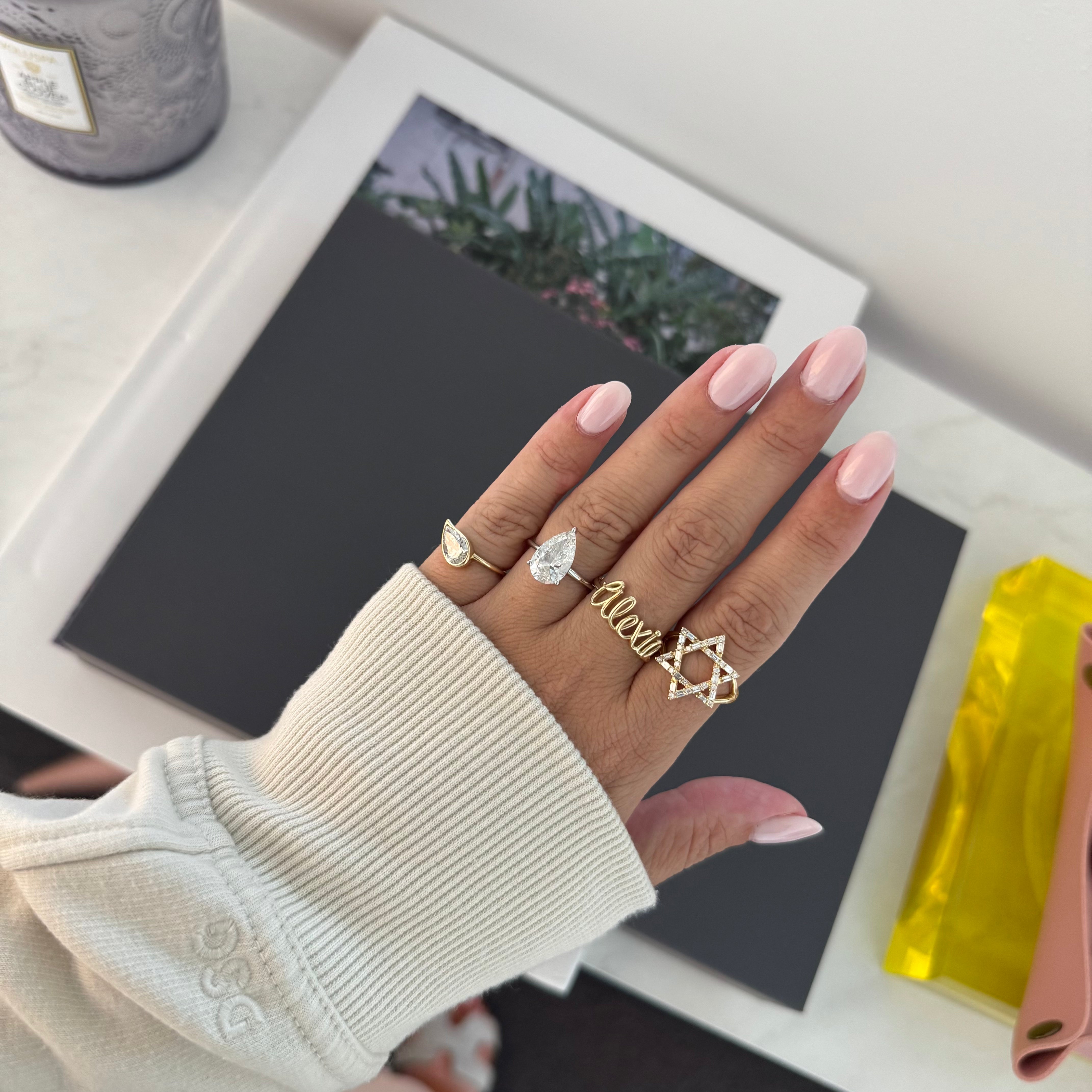 Baguette Star of David Ring