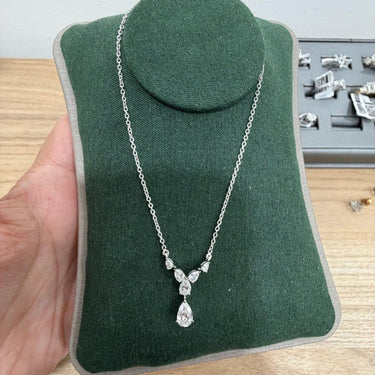 Dangling Natural Diamond Drop Necklace