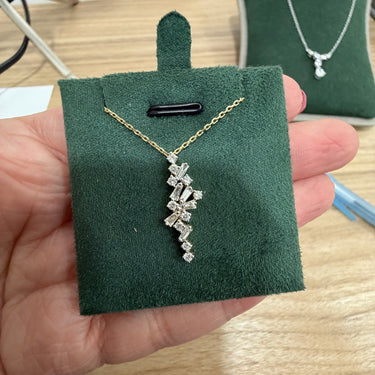 Fall Natural Diamond Dangling Necklace