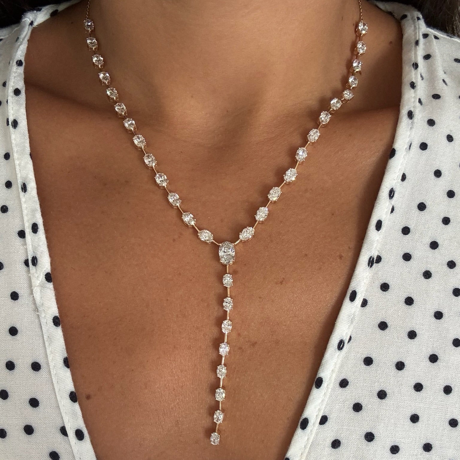Oval Diamond Lariat
