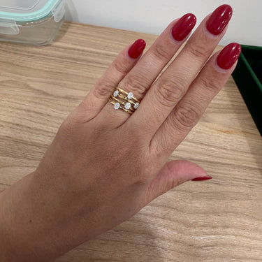 Multi Row Natural Diamond Ring