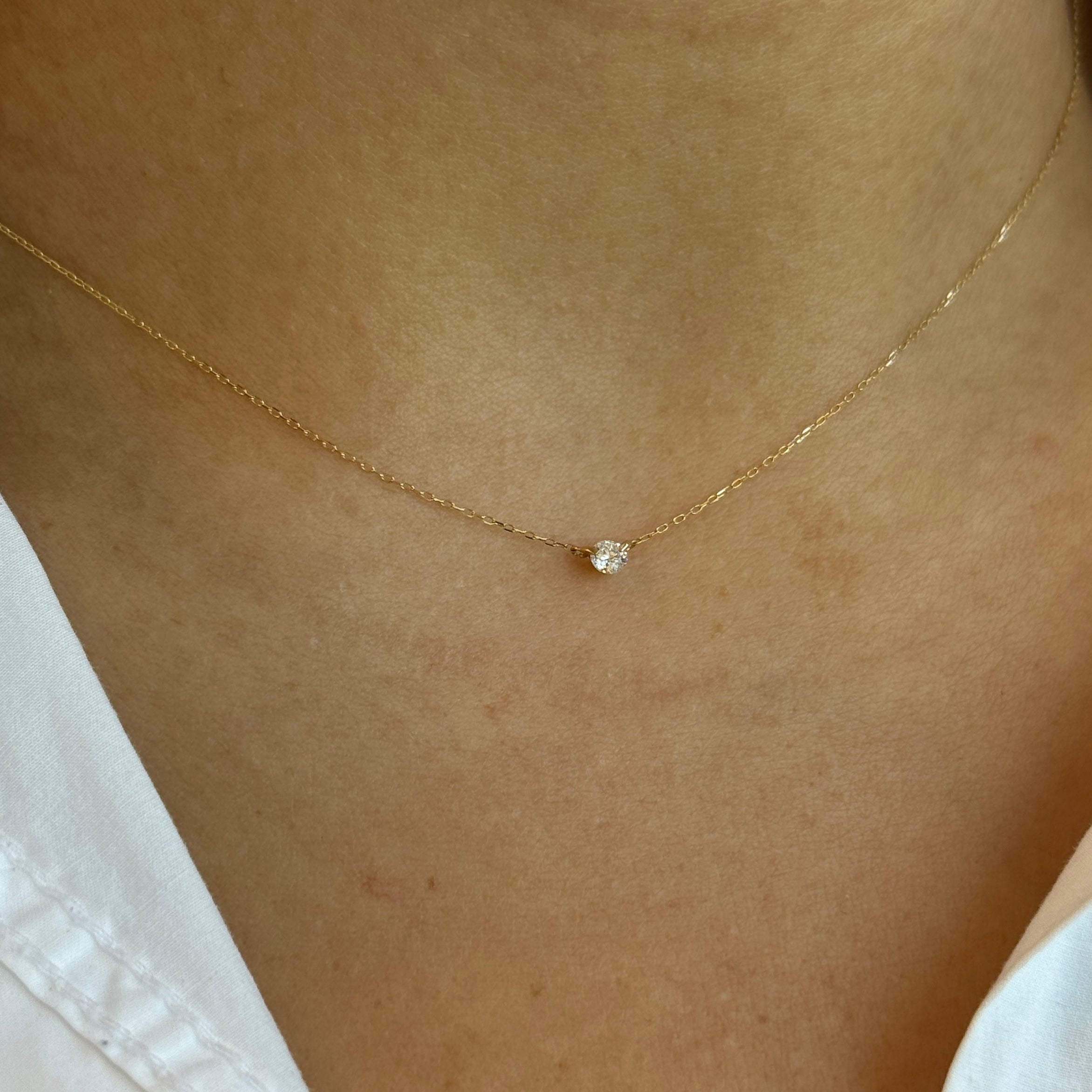 0.10ct Floating Diamond Solitaire Necklace