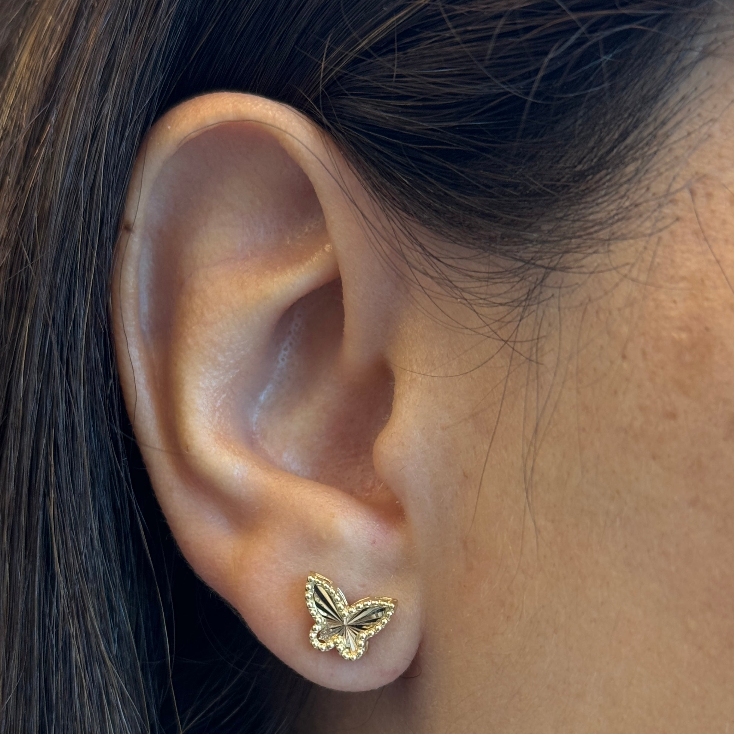 - Fluted Butterfly Studs -