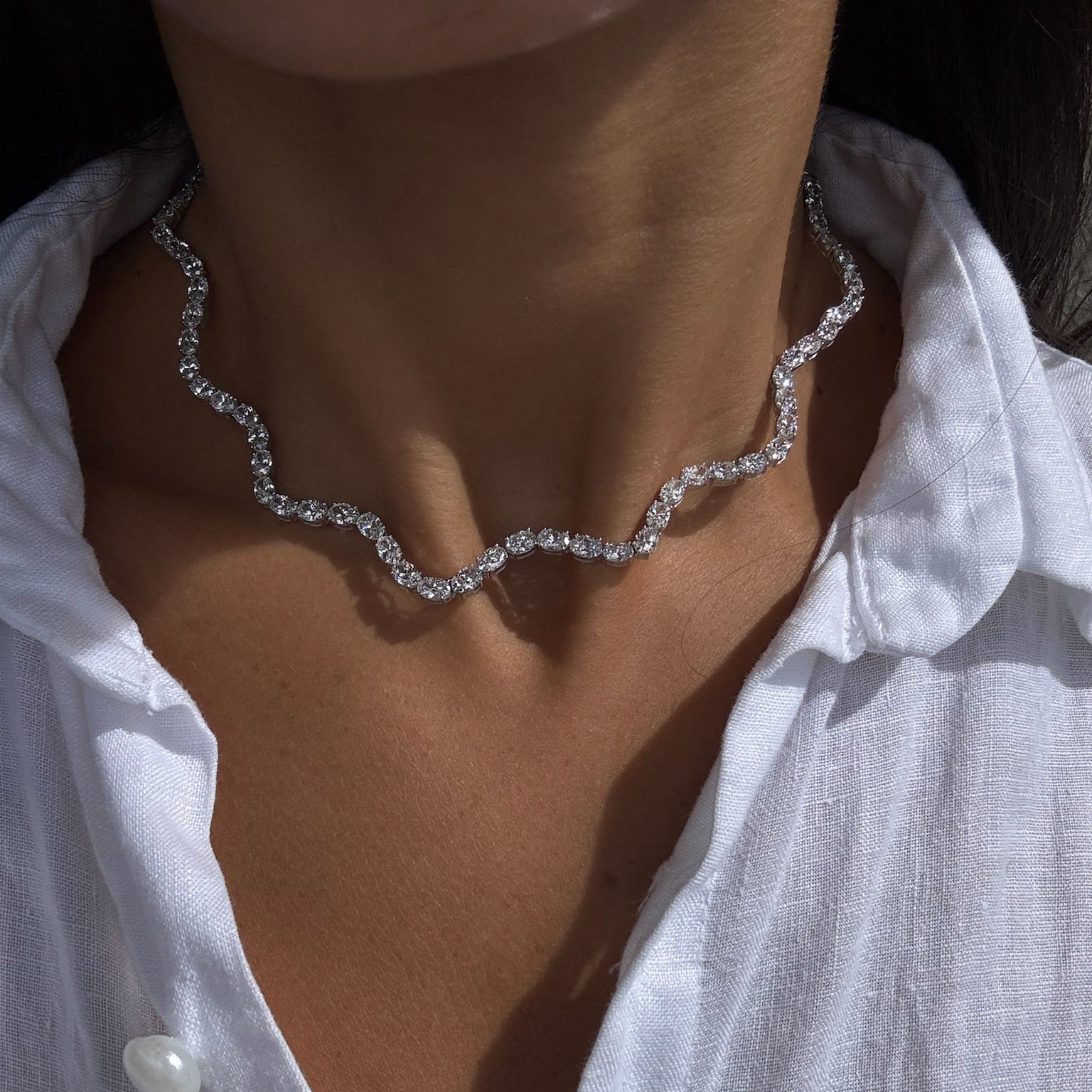Oval Wavy Tennis Choker