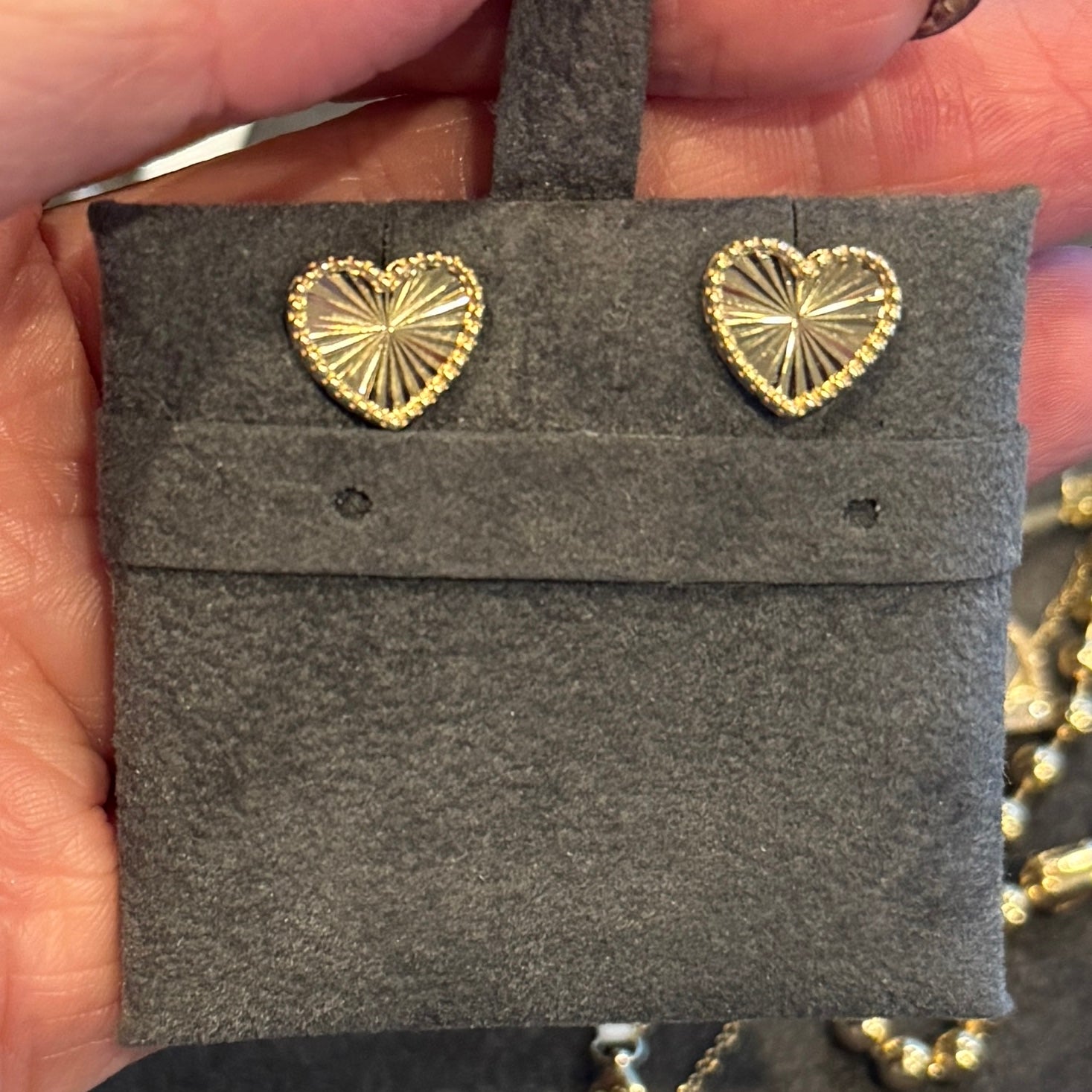 Fluted Heart Studs