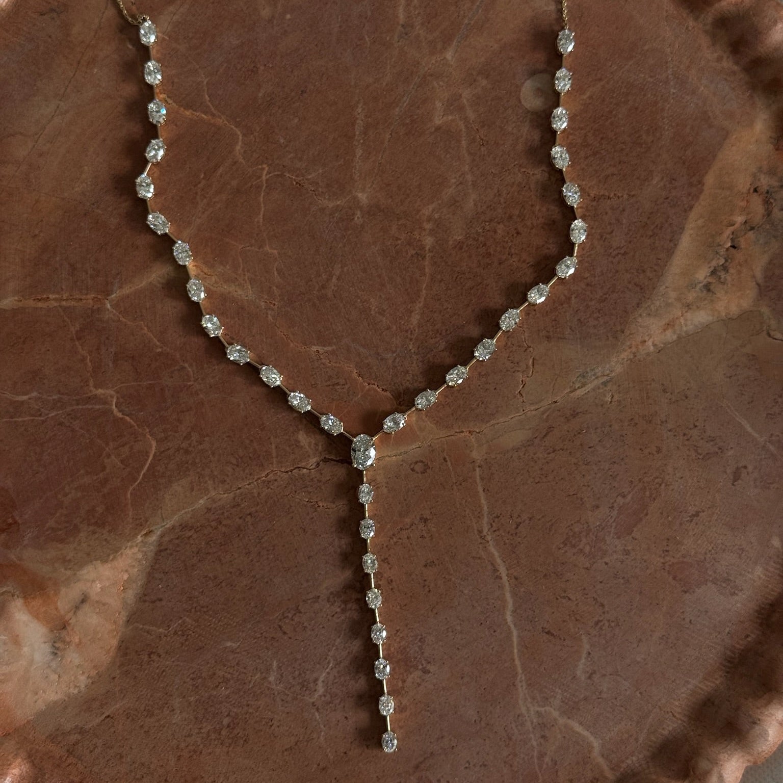 Oval Diamond Lariat