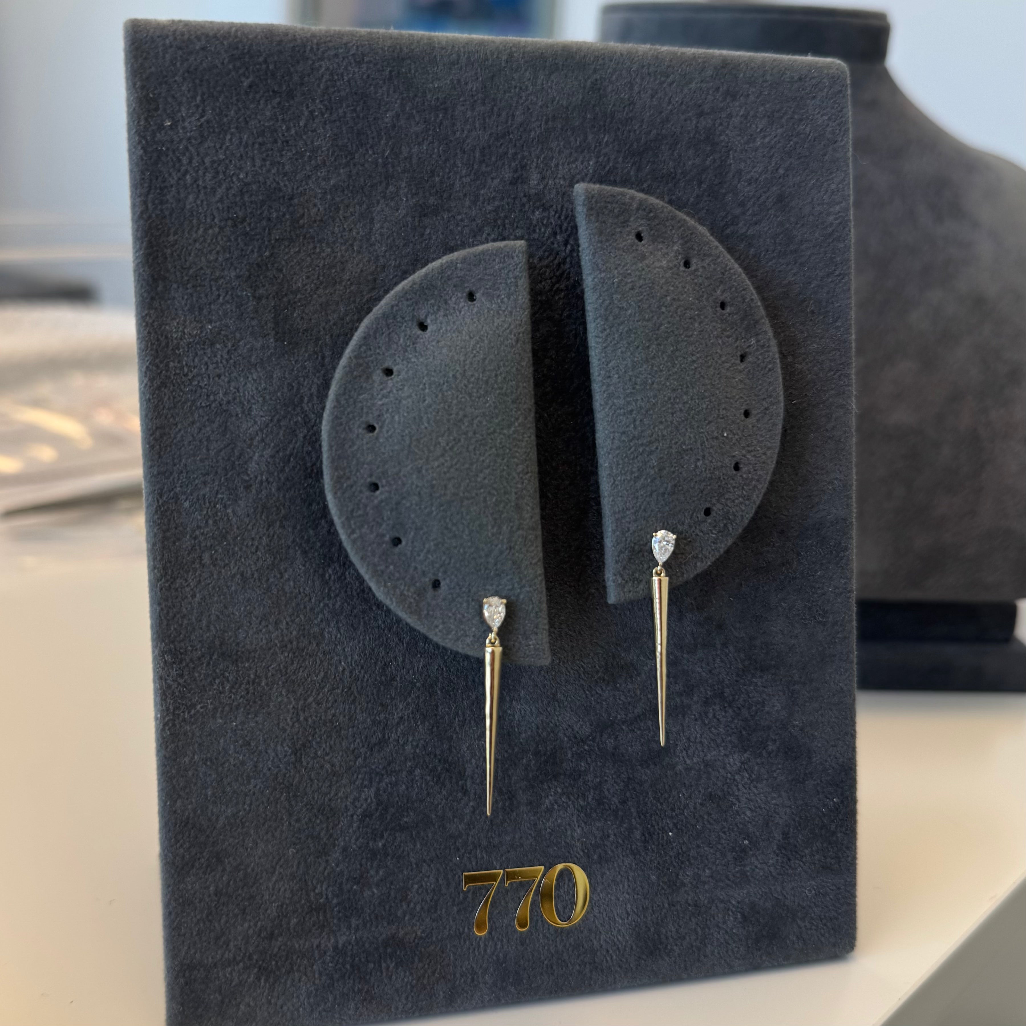 Pear Shape Spike Drop Earring