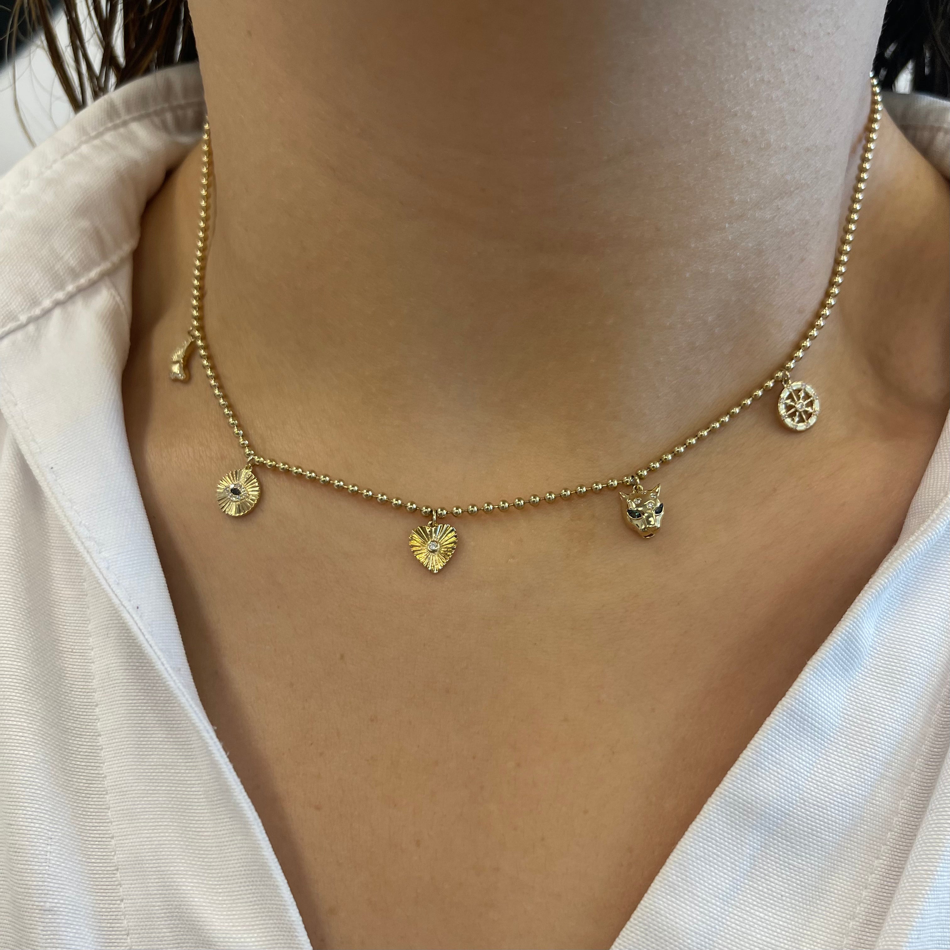 -  Ball chain Charms Necklace -
