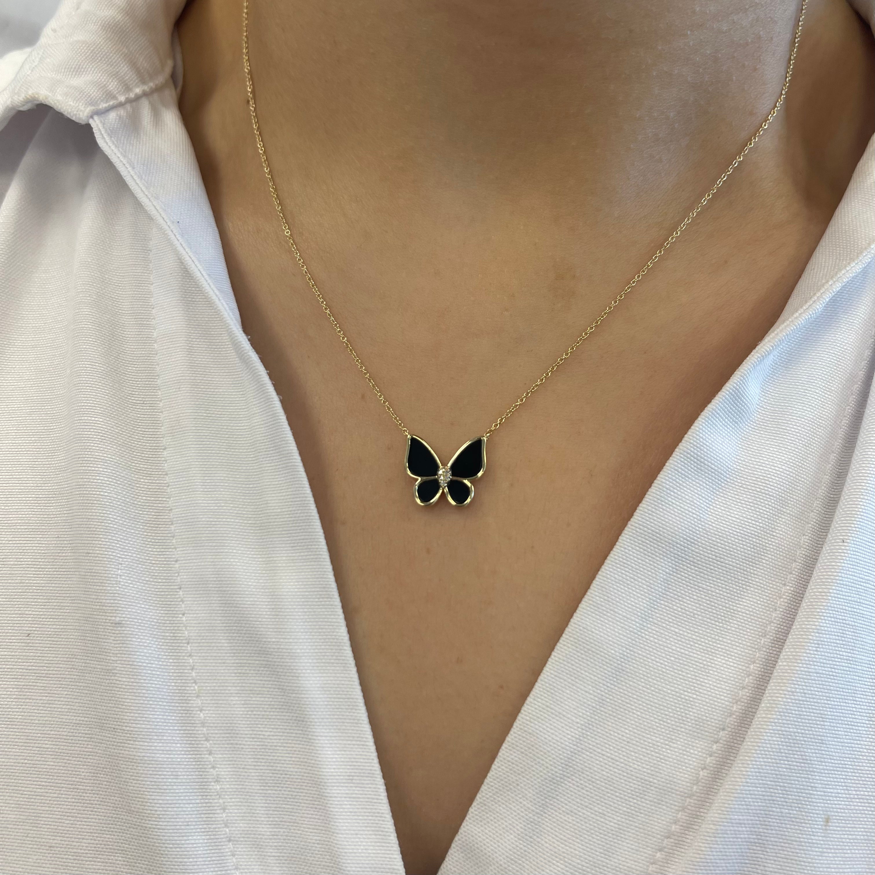 - Butterfly Pendant Necklace -