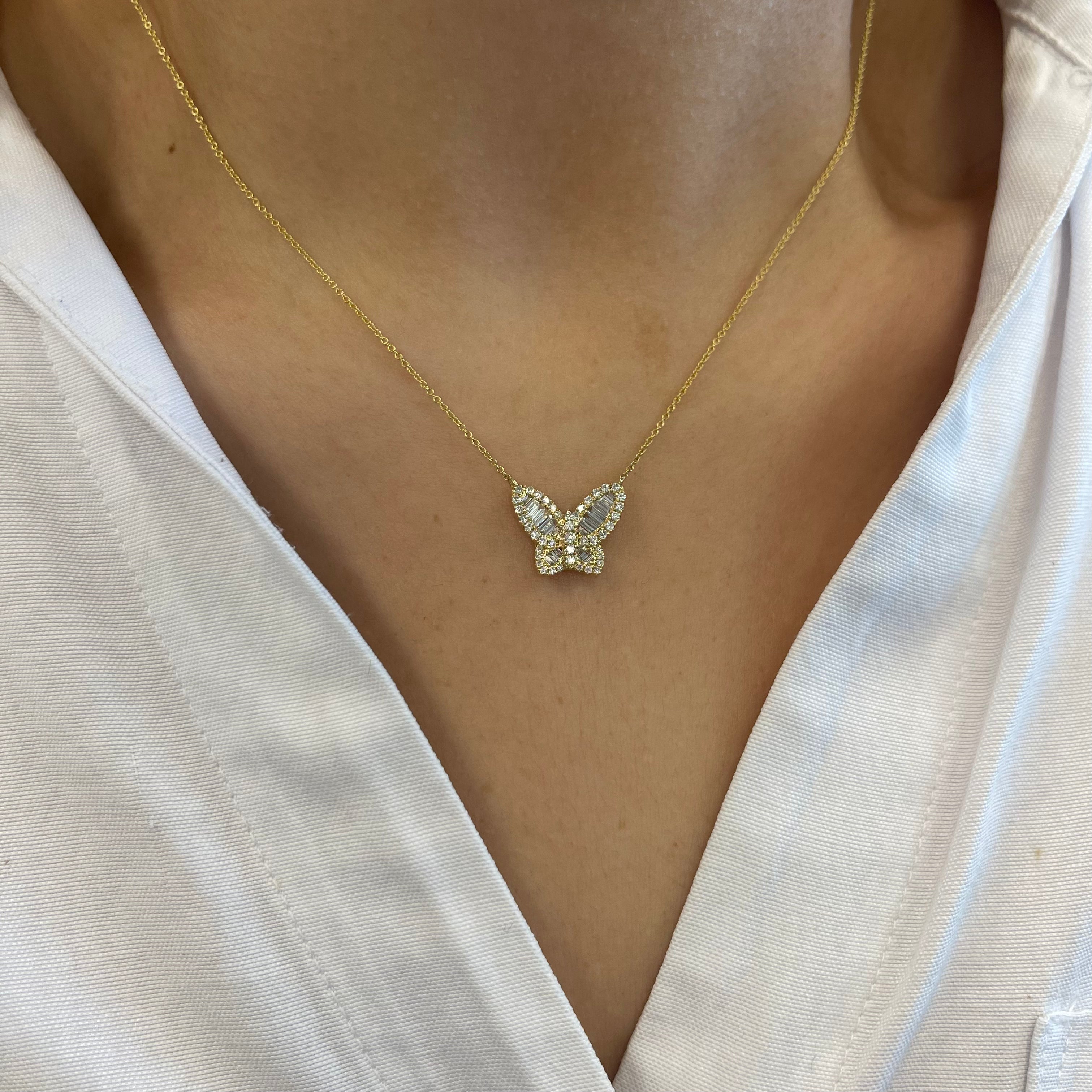 - Baguette Diamond Butterfly"