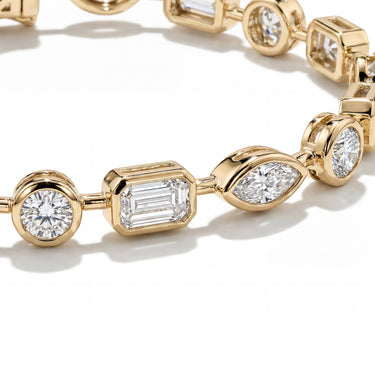 The Gold Concha Tennis Bracelet - Lab Diamonds